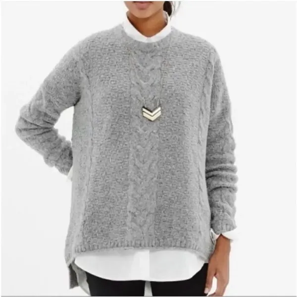 ✨Madewell Navy Easy Cable Knit Merino Wool Sz XS Sweater✨ - Image 2