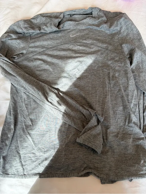 Nike Women’s Long-Sleeve Training Tee - Gray - Image 2