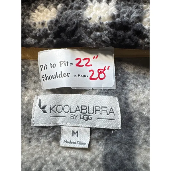 Koolaburra‎ by UGG Plaid Fleece Pullover Quarter Zip Jacket Women's Medium Tan - Image 3
