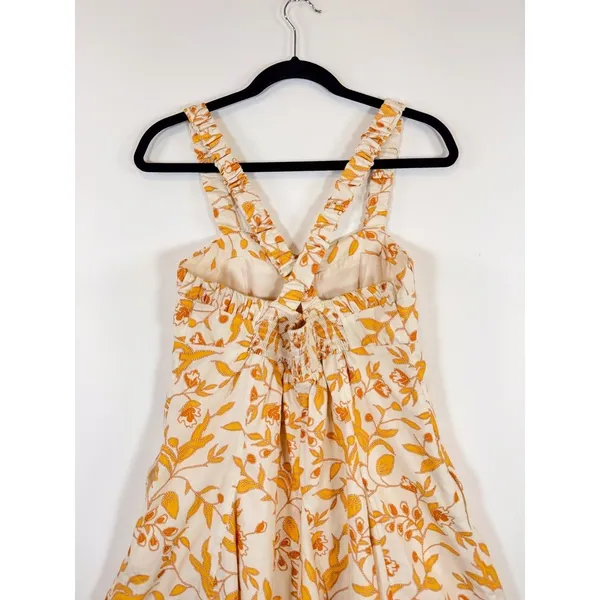 Anthropologie Maeve Dress Yellow Sweetheart Mini Floral Tank Smocked Boho XS - Image 7