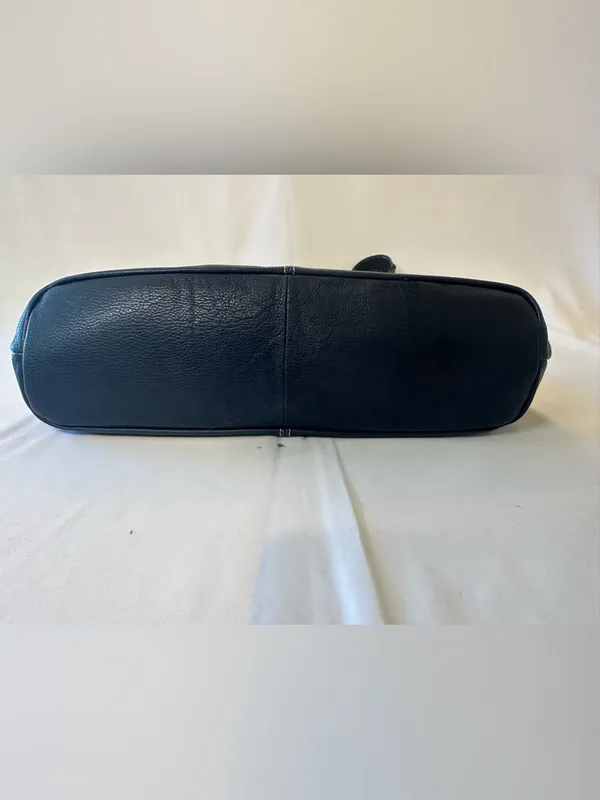 Mulberry Black Leather Hobo Bag with Brass Button - Image 7