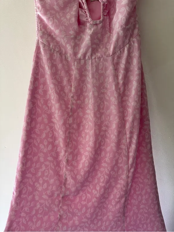 Abercrombie & Fitch Bloggers Favorite Pink Floral‎ Cinched Halter Maxi Dress - Image 6