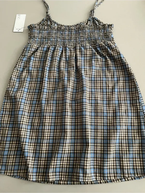 Hurley Blue and Tan Plaid dress Medium NWT - Image 5