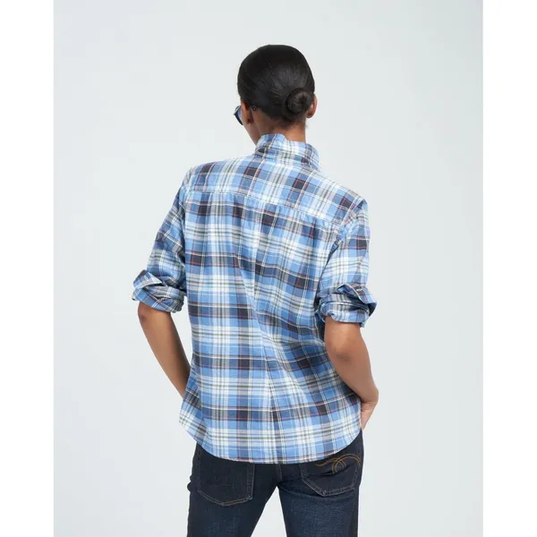 Frank & Eileen Barry Button Down Shirt Womens XS Blue Plaid Cotton‎ - Image 2