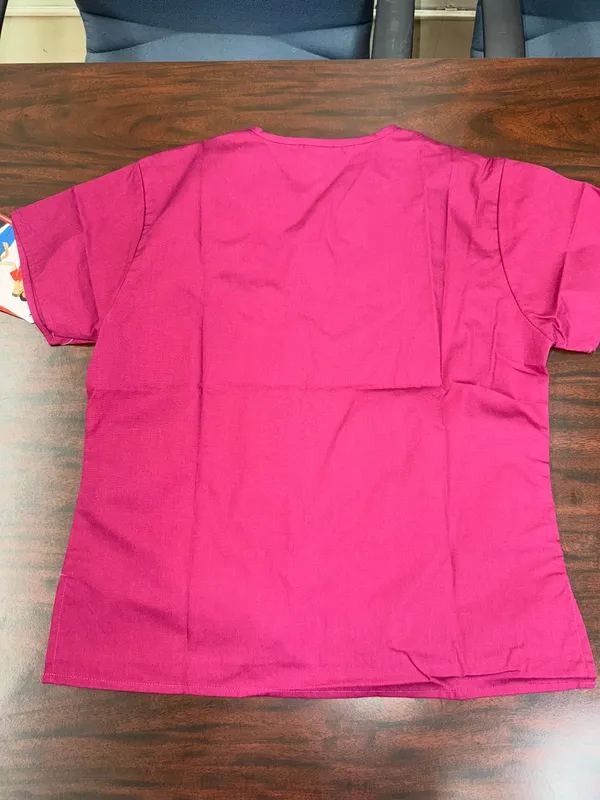 Dickies Mini V-Neck Scrub Top Wine Colored Size X-Small - Image 2
