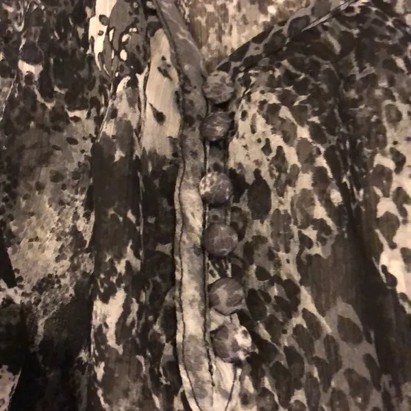 Express Snakeskin Sheer Short-sleeve Blouse - Image 2