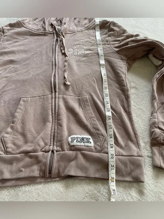 PINK Victoria’s Secret Dust Rose Zip Up Hoodie size M - Image 7
