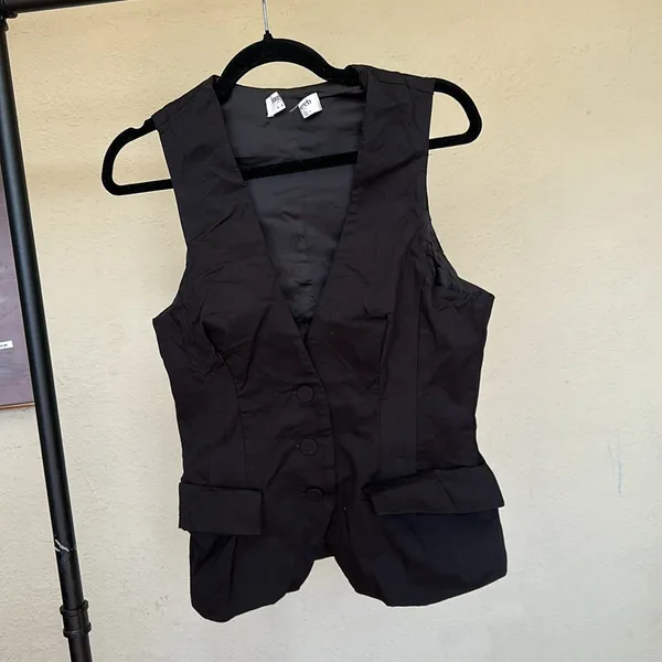 JULIET House of CB BLACK SLEEVELESS TUXEDO TOP‎ USD $139 size M vest - Image 11