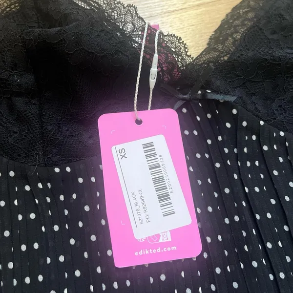 Edikted Black Lace Polka Dot Top - Image 3