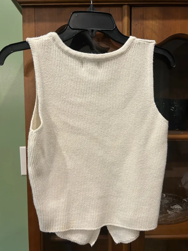Cream Sweater vest XS White - Image 2