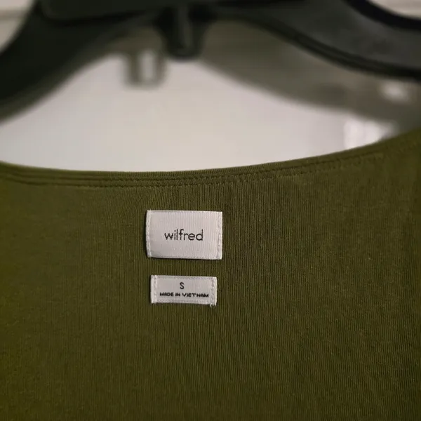 Wilfred Olive Green Ruched Square-Neck Crop Top - Image 2
