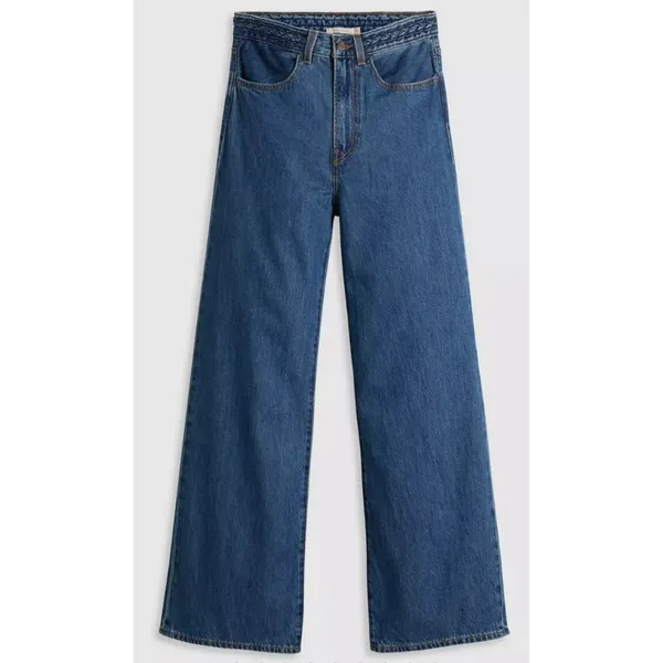 New Levi's 27x34 Ribcage Wide Leg Braided Women's Jeans Big Yikes Dark Wash - Image 6