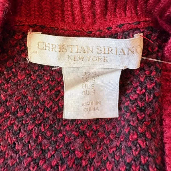 Christian‎ Siriano Red Black Plaid Crew Neck Long Sleeve Knit Sweater Beanie Set - Image 10