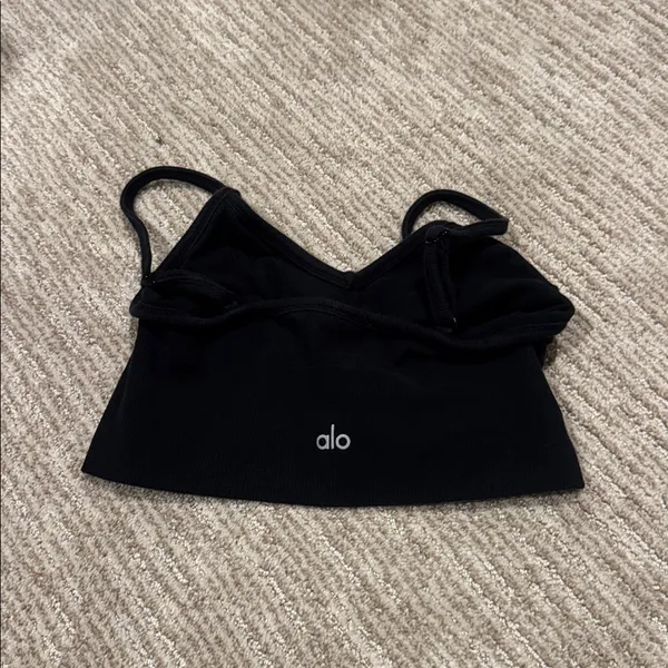 ALO Yoga Black Seamless Sports Bra - Image 3