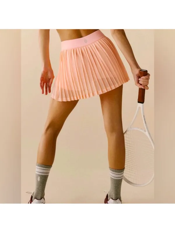 FREE PEOPLE Rally Ruffle Mini Skirt in Pastel Peach Size XS/S NWT - Image 4