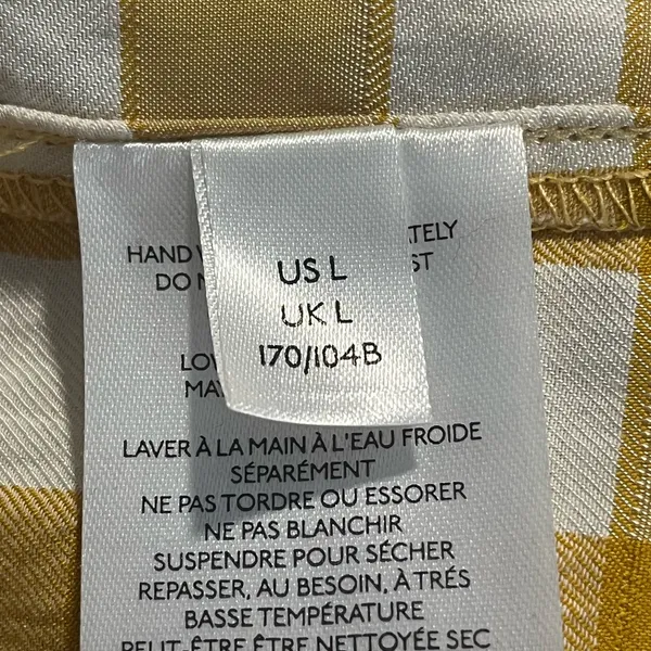 Maeve Mustard Gingham Peplum Blouse Women’s L 3/4 Sleeve Tunic - Image 5