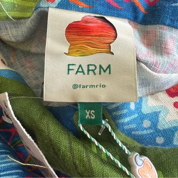 NWT Farm Rio Blue Macaw Mini Wrap Dress Size XS Short Vacation Tropical Cruise - Image 8
