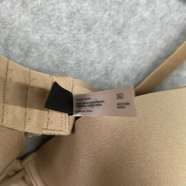 Ambrielle Women Bra 36D Beige Push Up Plunge Basic Underwire Adjustable Straps Size undefined - Image 5