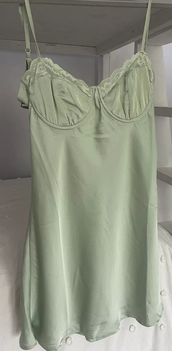 Princess Polly Moniz Mini Dress Sage - Image 3