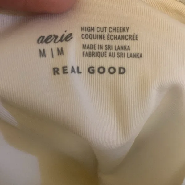 Aerie White High Cut Cheeky Twist Front Lined White Bikini Bottom - Image 5