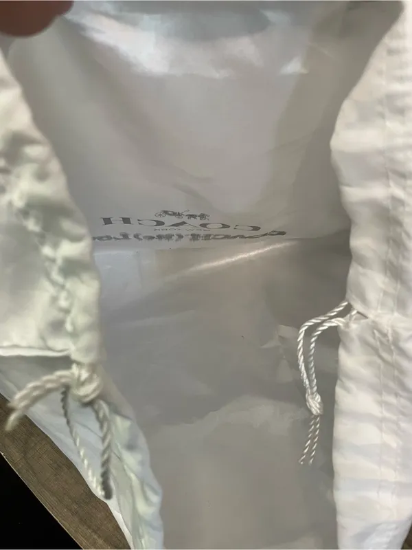 Authentic Coach (Re)Loved White Sateen Drawstring Handbag Dust Bag - Image 5
