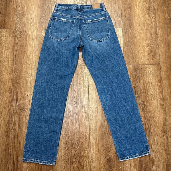 American Eagle Ex-Boyfriend Distressed Straight Leg Jeans Blue Womens 000 26x29 - Image 8