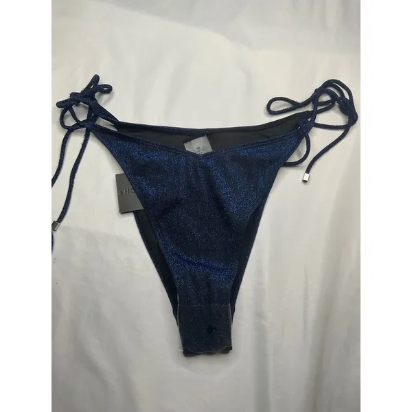 Sparkly Blue Tie Side‎ Bikini Bottoms Swimsuit New Beachwear - Image 3