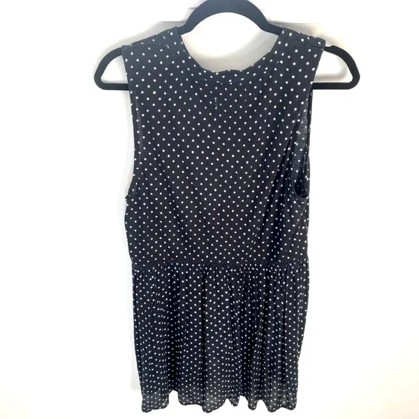 Anthropologie Nia Polka Dot Sleeveless Tunic Top Womens M Babydoll Blouse Preppy - Image 5