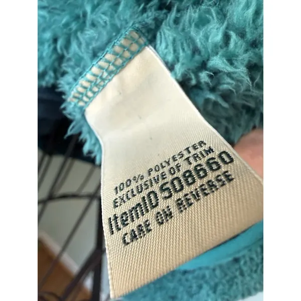 LL Bean Fleece Jacket Womens 1X‎ Teal Excellent High Pile Sherpa Full Zip - Image 8