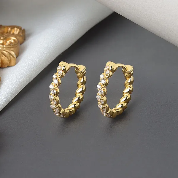 14mm Small Gold Hoop Earrings for Women Personality Fashion Simple Style - Image 3