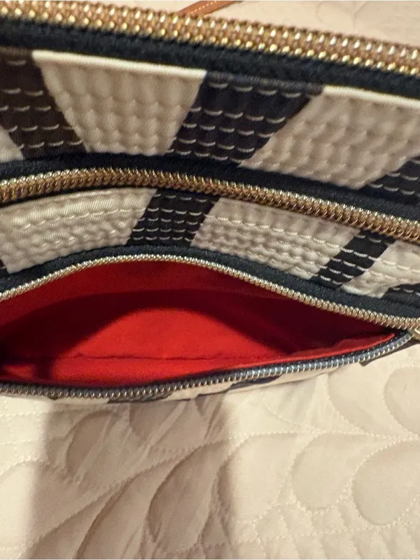 Dooney & Bourke Zebra Print Triple Zip Crossbody Bag - Image 6