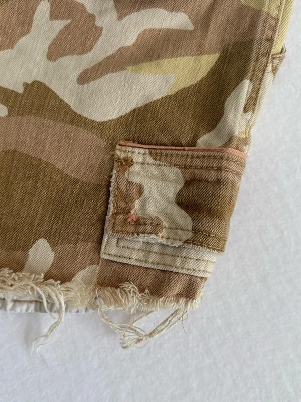 Free People Commander Cutoff Camo Raw Hem Cargo High Rise Shorts Desert Combo 12 - Image 14