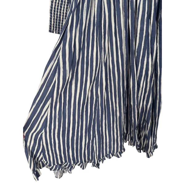 NWT Anthropologie Long Sleeve Sweetheart Midi Dress Blue Striped Size Small Boho - Image 16