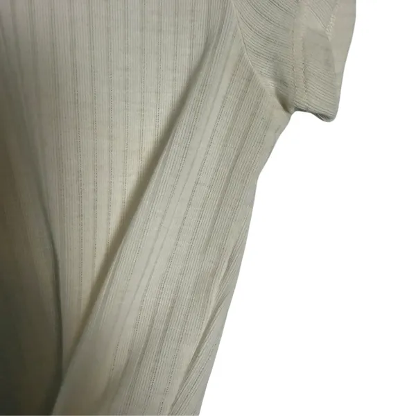 Alo Yoga Ribbed Sea Coast Ivory Cropped Short Sleeve Crewneck Tee Size Small - Image 3