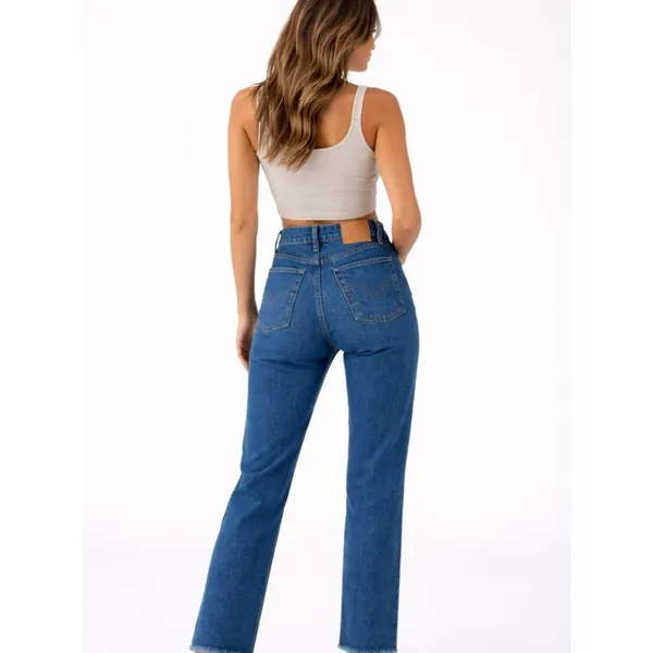 Levi’s Wedgie Straight Jeans High Rise Button Fly Dark Wash Streetwear Casual 28 - Image 2