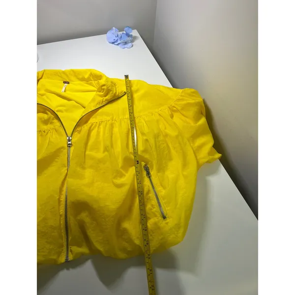 Free‎ People Movement Yellow Babydoll Windbreaker Zip Up Jacket XS Neon - Image 10