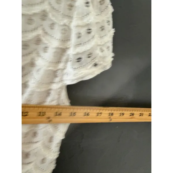 Miami Cream Crochet Scalloped Lace Mini Dress‎ Short Sleeve Coastal L Party - Image 6