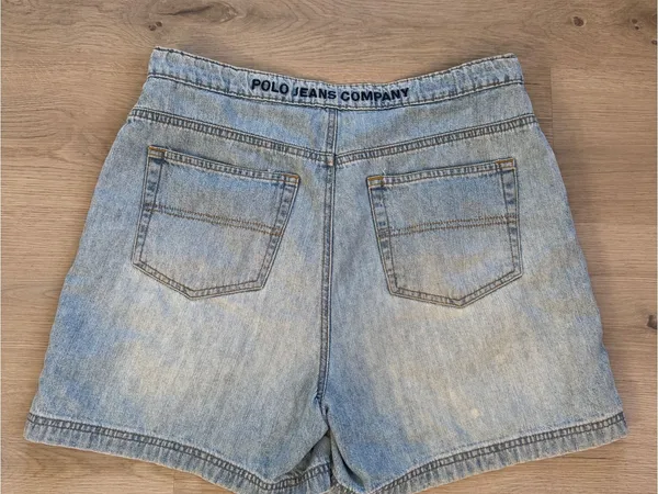 Vintage Y2K Polo by Ralph Lauren Light Wash Denim Shorts Western Retro - Image 2