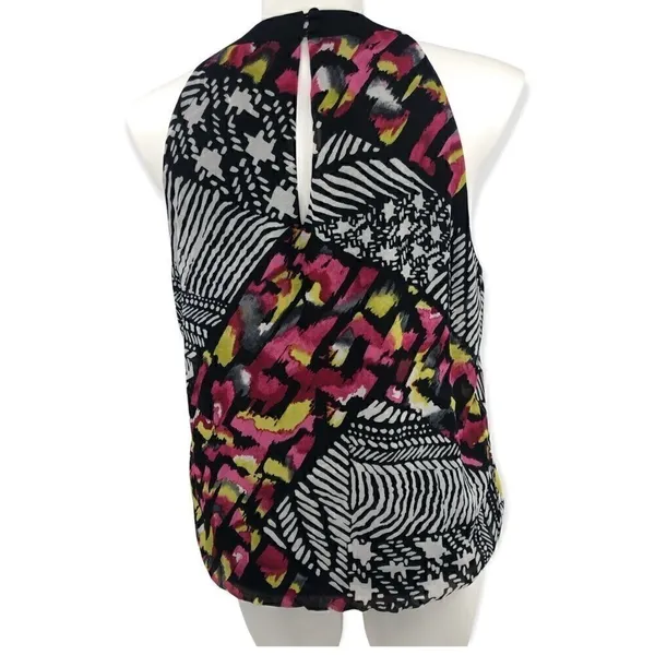 Bisou Bisou black pink sleeveless halter top - Image 3