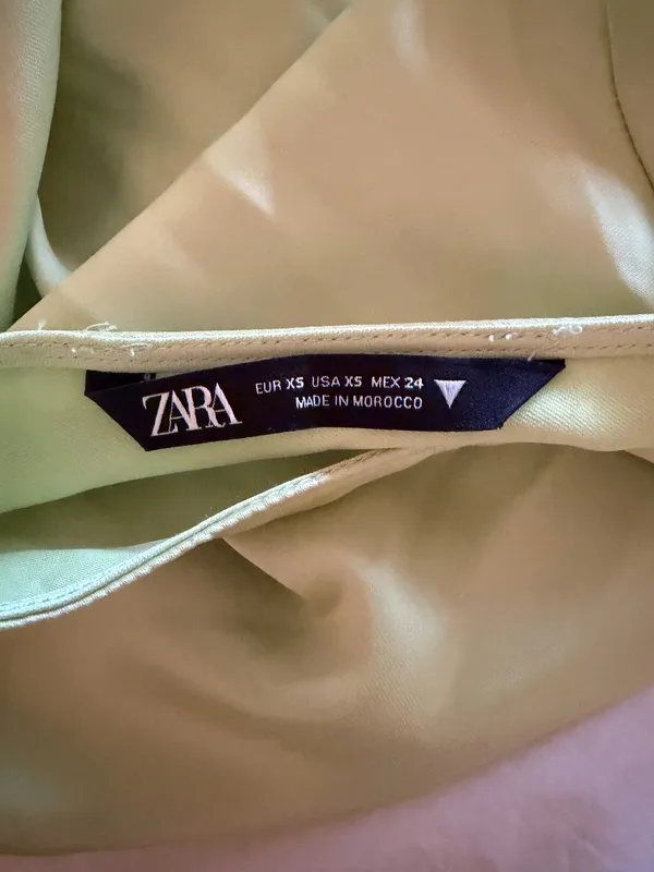 ZARA Green Midi Dress Satin - Image 2