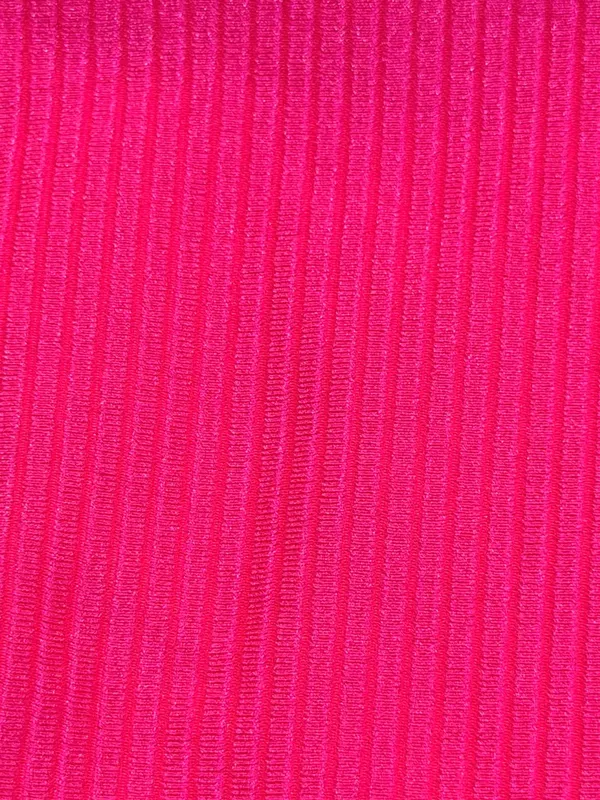 aerie Ribbed High-Rise Bikini Bottoms - Hot Pink - Image 2