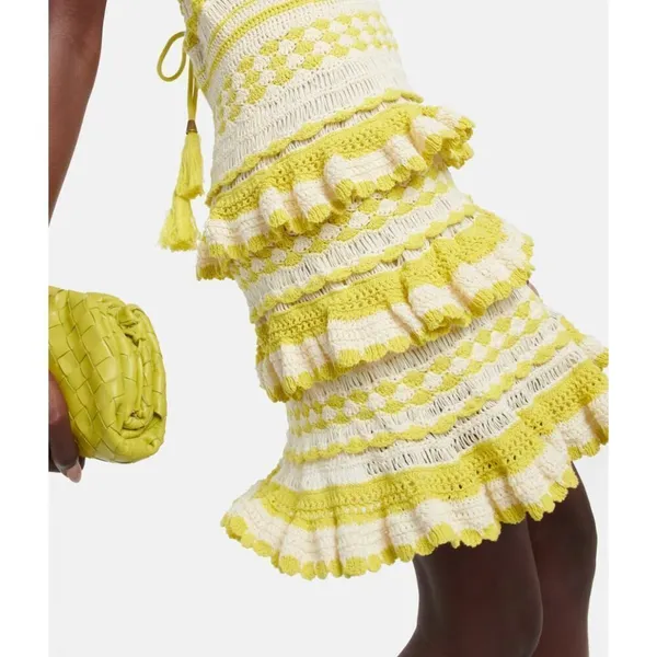 Zimmermann Halcyon Crochet Cotton Mini Dress Sz. 1 (US S) - Image 4