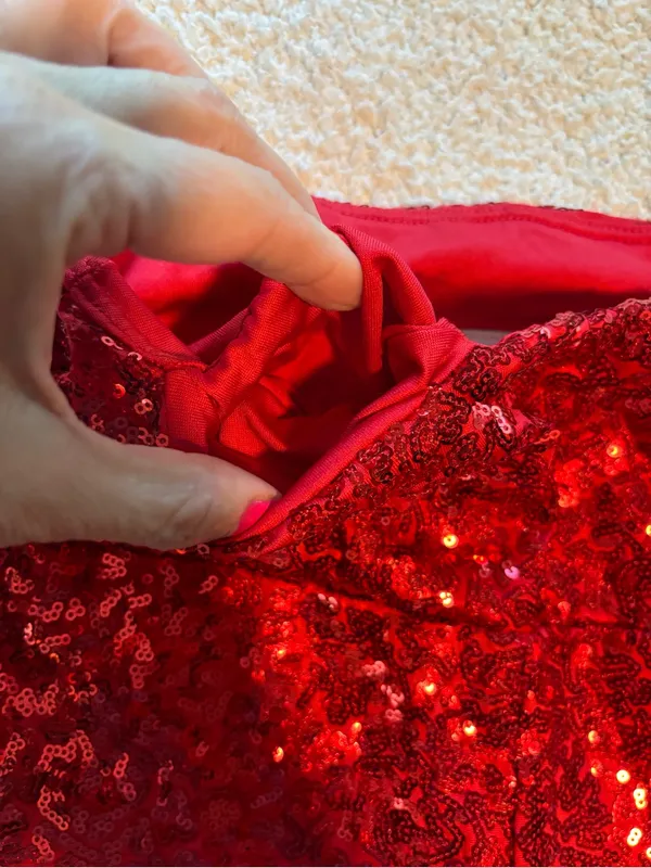 NWT Tipsy Elves High Waisted Red Sequin Pants Fully Lined Christmas - Image 8