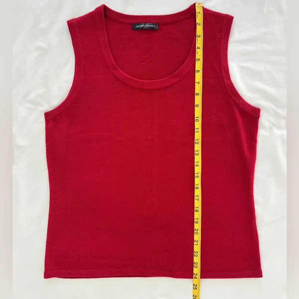 Vintage 80s Designers Originals Crewneck Sweater Vest - Red - M - Image 6