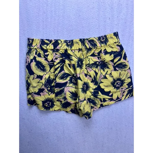 J.Crew Floral Shorts Womens 4 Yellow Linen Cotton Pull‎ On Style Vacation Fun - Image 6