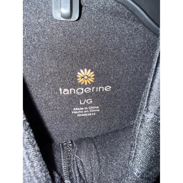 Tangerine Womens Black‎ Full Zip Laser Cut Perforated Active Track Jacket Large - Image 2