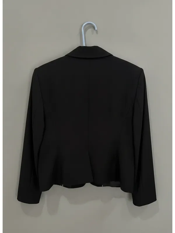 Calvin Klein Black Women's Single-Button Classic Preppy Blazer Jacket US10 - Image 3