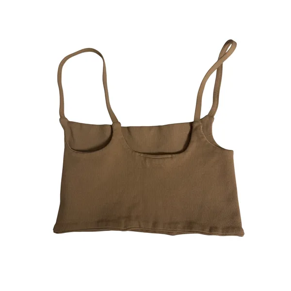 FP Movement x Hatch Ribbed Crop Cami‎ Top Brown Seamless Square Neck XS S - Image 3