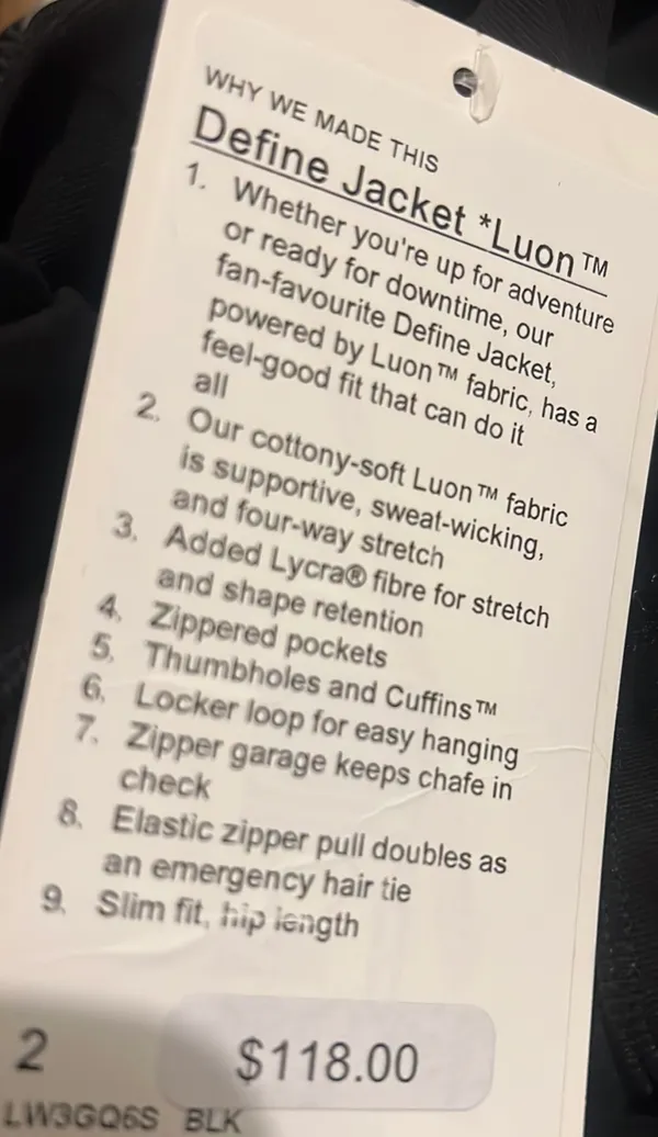 Lululemon Black Define Jacket - Image 4