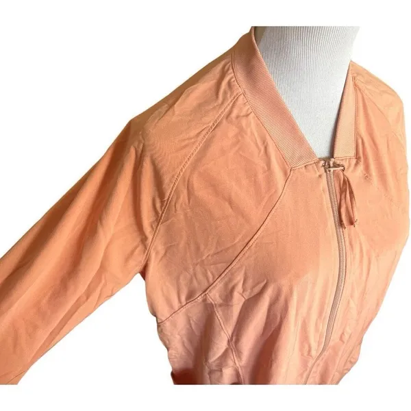 Womens Zella Zip Front Peach Athletic Active Wear Full Zip Bomber Jacket - Sz M - Image 3